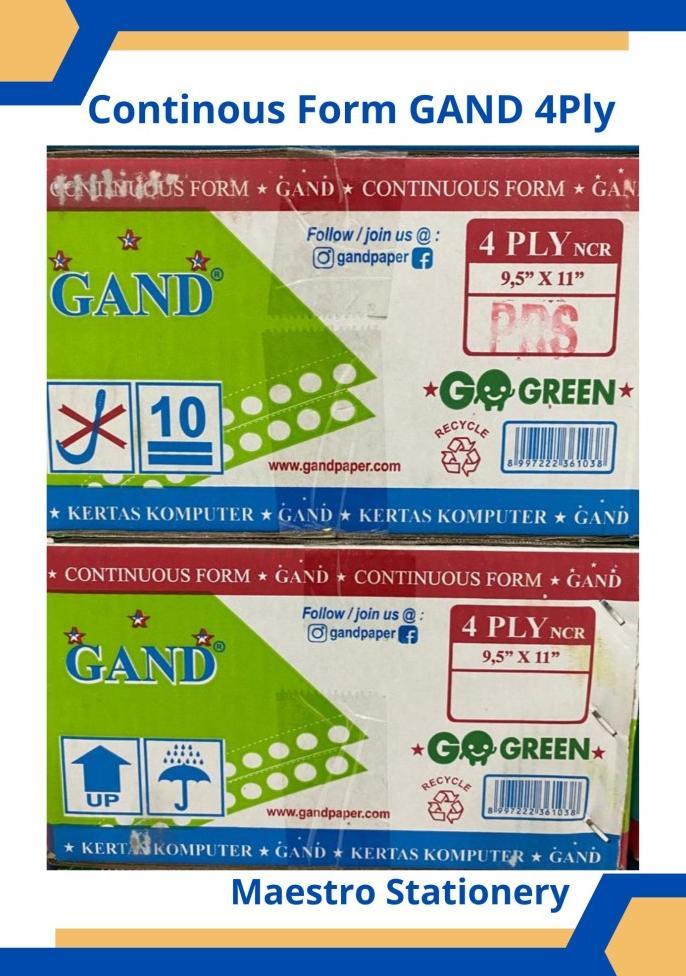Gambar Kertas Continuous Form 2 Ply / 3 Ply / 4 Ply / 5 Ply / Merk Gand - 4 Ply, Full dari zannise undefined Tokopedia