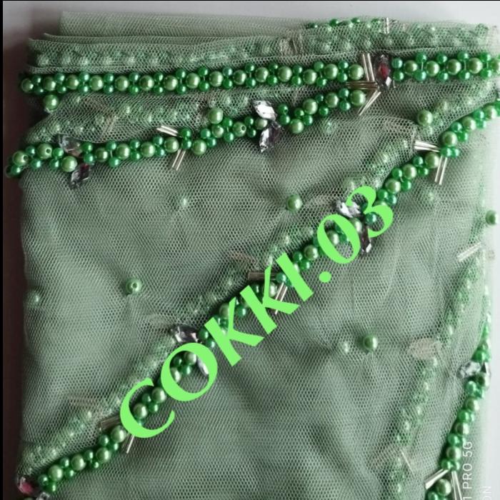 Gambar Slayer Kerudung Veil pengantin mutiara motif Kipas atasan Wanita - Hijau Sage dari Aksesoris Pengantin Bordir undefined Tokopedia