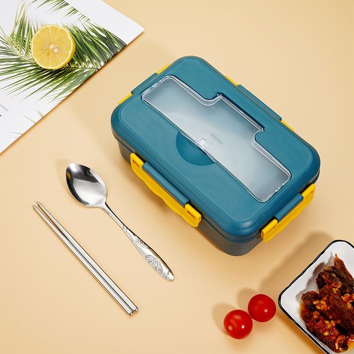 Gambar Lunch Box Set Kotak Makan Jerami Gandum ​1000ml 4 In 1 - MeHaa - Hijau Tua dari Kinkean undefined Tokopedia