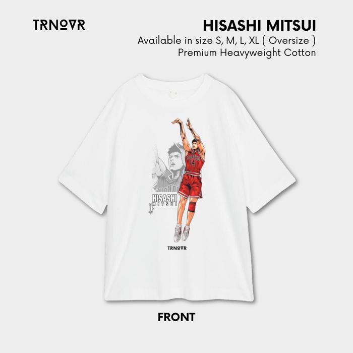 Gambar TRNOVR Kaos Anime | Hisashi Mitsui | Slam Dunk - Putih, Reguler Fit XXL dari Turnover Industries undefined Tokopedia
