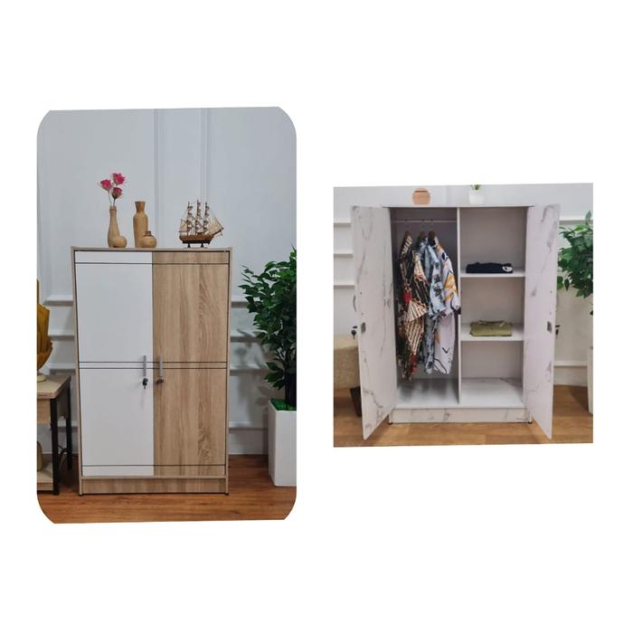 Gambar LEMARI PAKAIAN LEMARI MINIMALIS LEMARI BAJU CABINET WARDROBE - RAK GANTUNG 1 dari ALFATWIN undefined Tokopedia