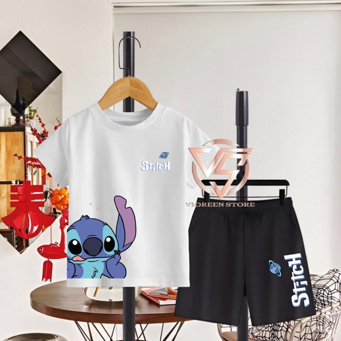 Gambar setelan anak baju celana premium Stitch ukuran 2th-13 th - Putih, XL dari VS vioreen store undefined Tokopedia