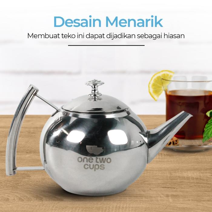 Gambar Teko Teh Kettle Pot 1 Liter Filter Saringan - silver dari Zura.Id Official undefined Tokopedia