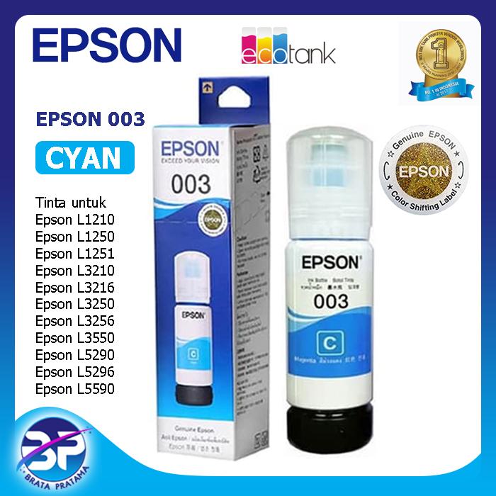 Gambar Tinta Epson 003 B/C/M/Y Original - Biru dari Btama komputer undefined Tokopedia