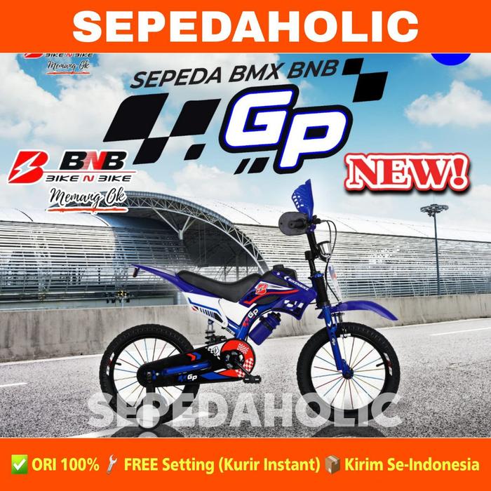 Gambar Sepeda Anak Laki BMX BNB TRAIL GP Ukuran 12 16 18 20 Inch Motor Cross Usia 2-12 Tahun - Biru, 12 Inch dari Sepedaholic undefined 5 Tokopedia
