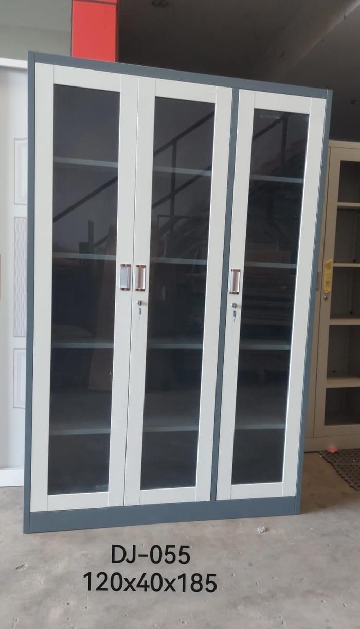 Jual Rak Filling Buku Arsip Kantor 3 Pintu Dapur Besi - Full Kaca ...