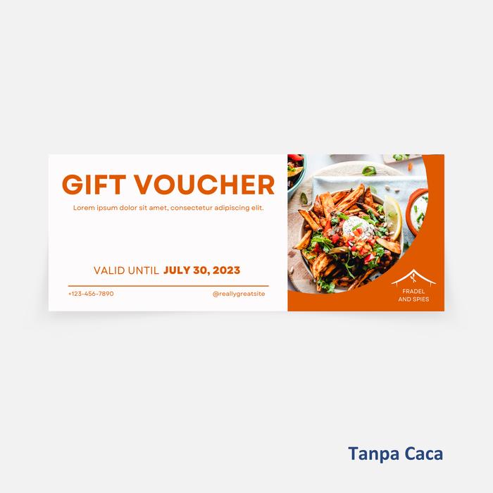 Gambar Cetak Voucher Ukuran Custom 14 x 6 Cetak Voucher Kupon Makanan Custom - Tanpa Cacah, 1 Sisi dari CALS PRINT undefined Tokopedia