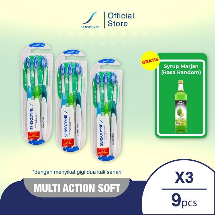 Gambar Sensodyne Sikat Gigi Sensitif Multi Action Soft 3sx3 GET Sirup Marjan dari Sensodyne Indonesia undefined Tokopedia