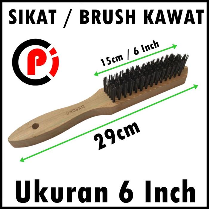 Gambar Sikat Wire Brush Kawat Besi Ukuran 6 inch Gagang Kayu - Gagang Kayu dari Pi Toserba undefined Tokopedia