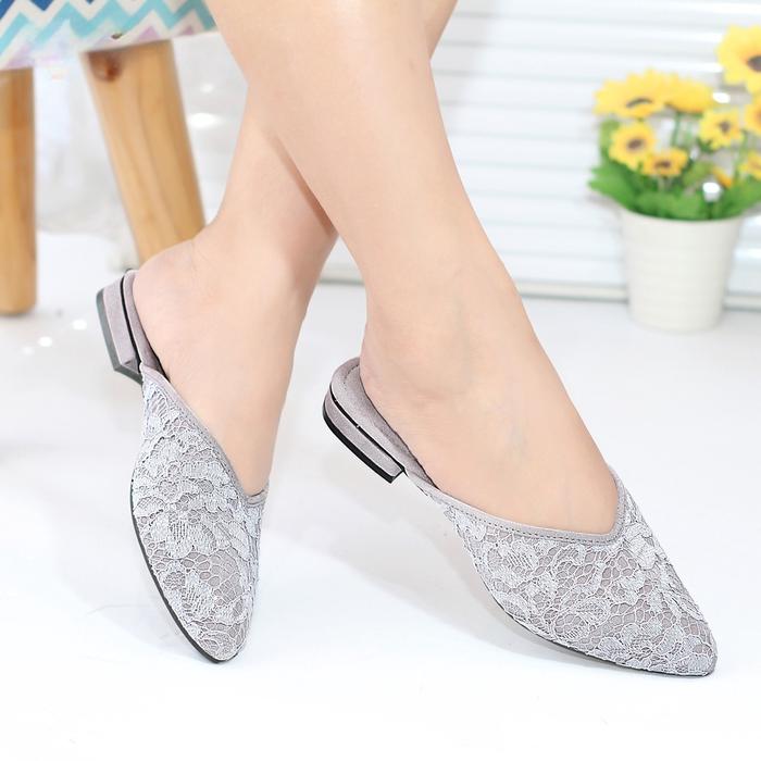Gambar Slip on Mules Flat SHoes Party BIg Over SIze 42 43 44 45 - Abu-abu, 36 dari Aprillia F@shion undefined Tokopedia