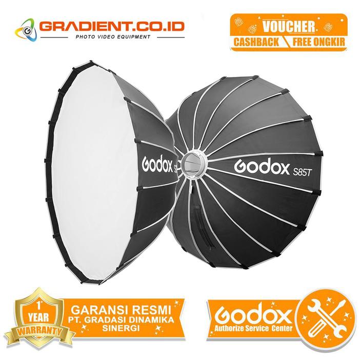 Godox S85T Parapluie Softbox 85cm Fermeture Rapide Bowens - Diffuseur Photo Vidéo