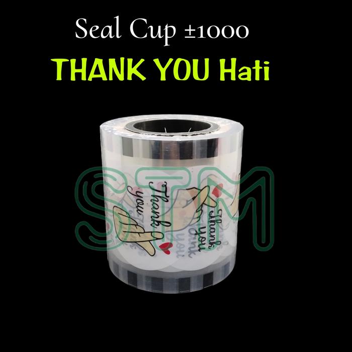 Gambar Plastik Seal Cup polos/roll plastik bening/tutup mesin cup sealer - Thank you Hati dari CHAZONE-STM undefined Tokopedia