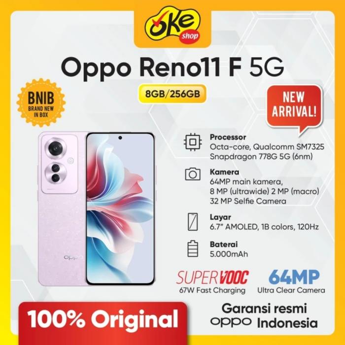 Gambar Oppo Reno 11F 5G (8GB/256GB) Garansi Resmi Oppo Indonesia - Purple dari OkeShop Yogyakarta undefined Tokopedia
