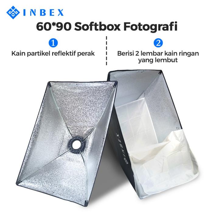 Gambar INBEX softbox Light softbox bowens Mount Foto Video Studio with Bag - softbox 60x90 dari gudang accesories camera undefined Tokopedia