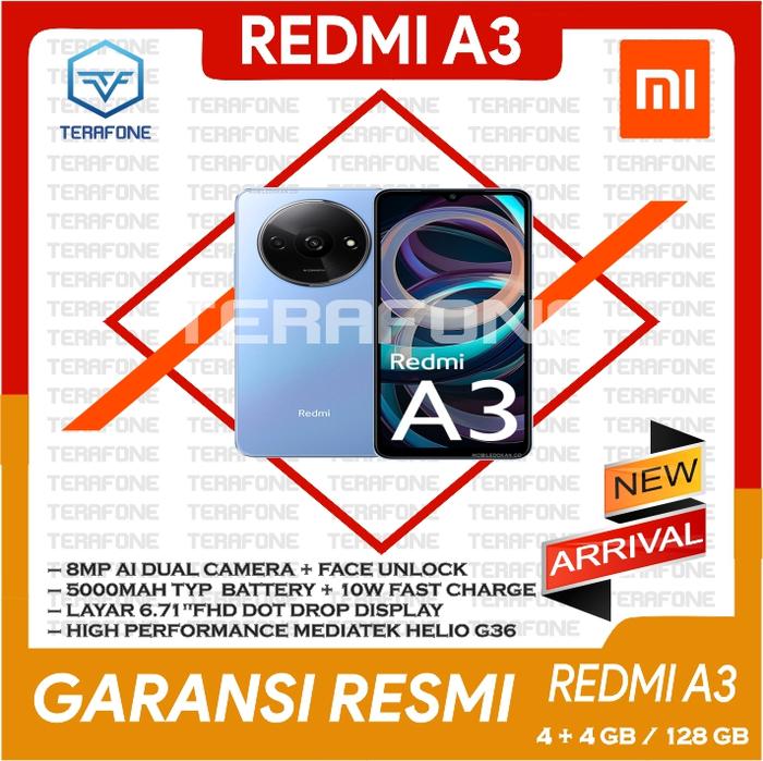 Gambar XIAOMI REDMI A3 RAM 4/128 GB GARANSI RESMI TERMURAH - Biru dari TERAFONE undefined Tokopedia