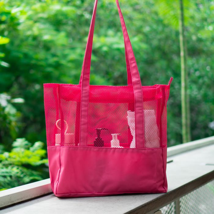 Gambar Aston Mesh Totebag Tas Jaring Tas Renang Wanita Resleting Tote Bag - Fuschia dari MARSONE.ID undefined Tokopedia