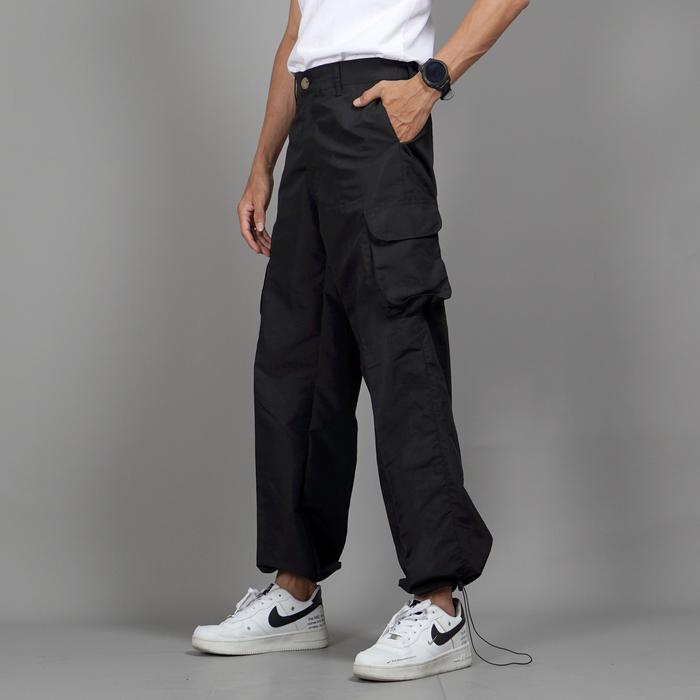 Gambar Okechuku REAGAN Celana Cargo Pants Pria Celana Kargo Pants Pria HITAM - Hitam, XL/XXL dari Okechuku undefined Tokopedia