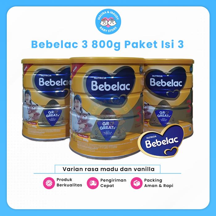 Gambar Bebelac 3 Susu Formula Pertumbuhan Anak 1-3 Tahun 800Gr Paket Isi 3Pcs - Honey dari Maura & Maudy Baby Store undefined Tokopedia