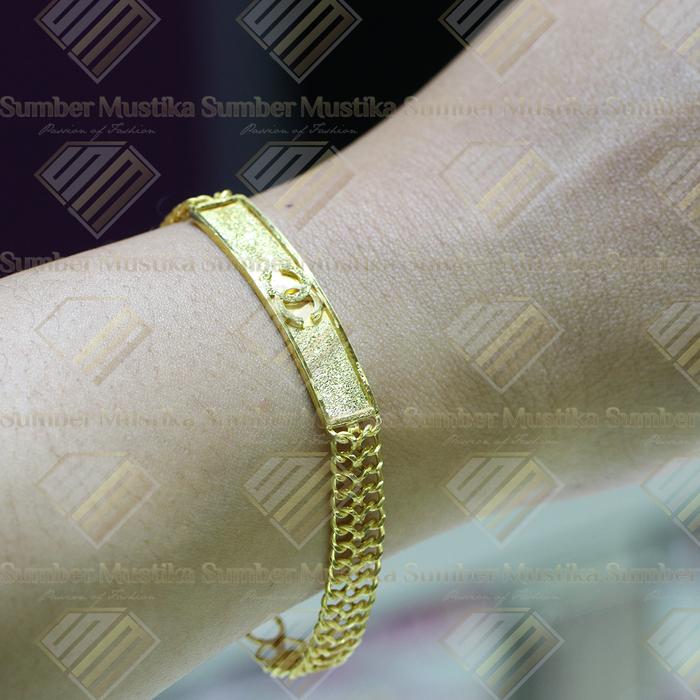 Gambar Gelang Tangan Model PLAT Rante CHANEL Emas 24 Karat - 25 gram dari Sumber Mustika Jewellery undefined Tokopedia
