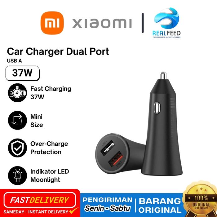 Jual Car Charger Xiaomi Mi 37W Dual USB Fast Charge Version Kota