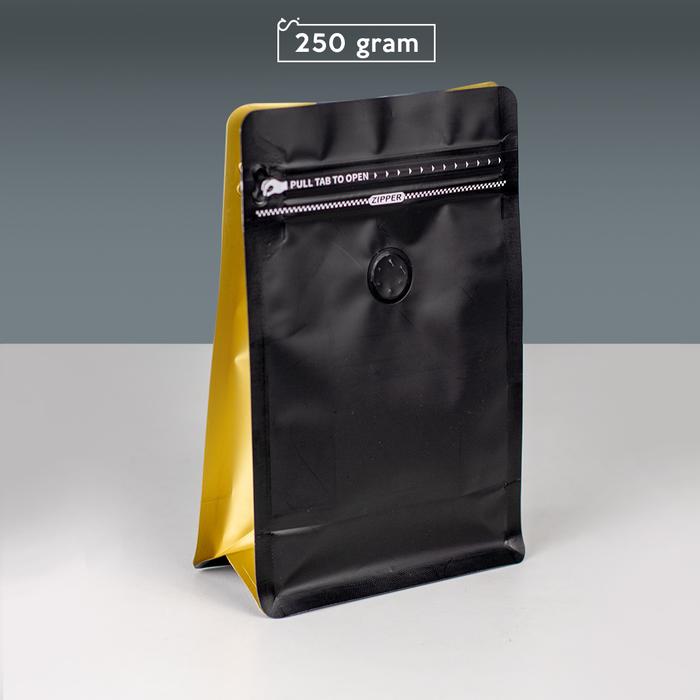 Gambar Flat Bottom Pouch - Kantung Biji Kopi 250g - Pacakging Kopi 250 gram - Gold dari Conalli undefined Tokopedia