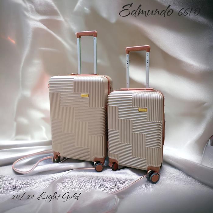 Gambar Koper Kabin & Bagasi 20 inch & 24 inch Edmundo 6610 - Light Gold, 24 inch dari Bbi Bbi Store undefined Tokopedia