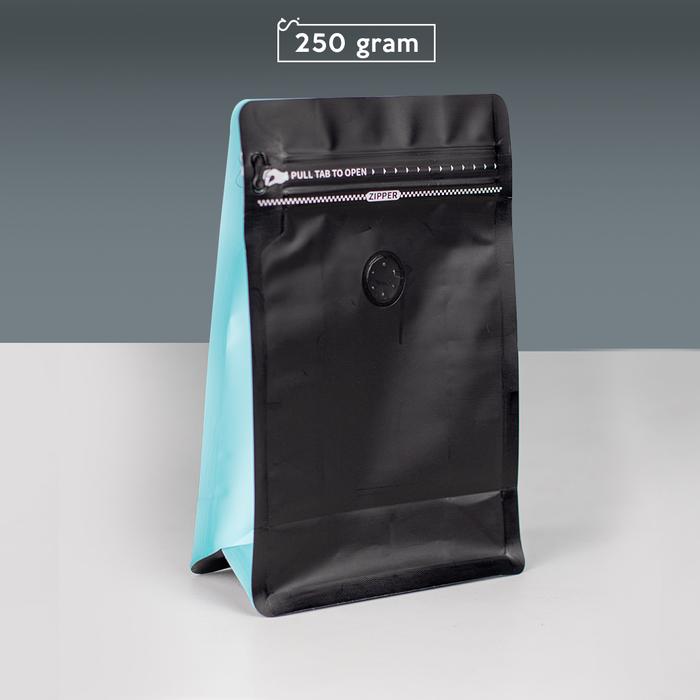 Gambar Flat Bottom Pouch - Kantung Biji Kopi 250g - Pacakging Kopi 250 gram - Biru dari Conalli undefined Tokopedia