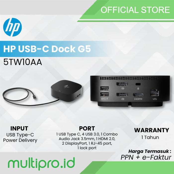 Gambar Docking Station HP USB-C G5 5TW10AA Original dari Multipro.id undefined Tokopedia
