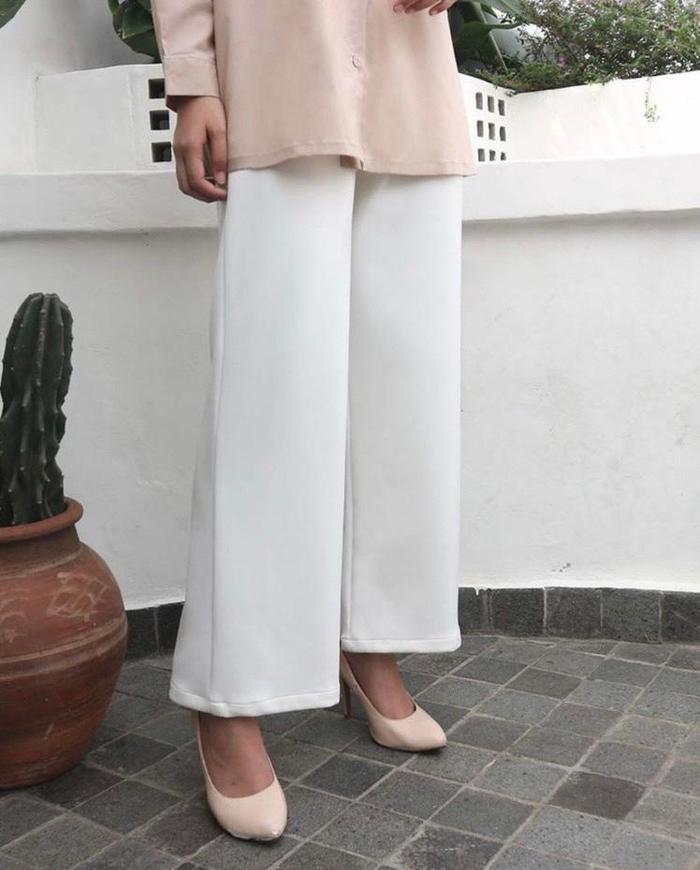 Gambar S - XXL CELANA KULOT HITAM PANJANG LONG CULLOTE MIDI PANTS PALAZZO - Putih, 4L(XXXX) dari fixupfixup undefined Tokopedia