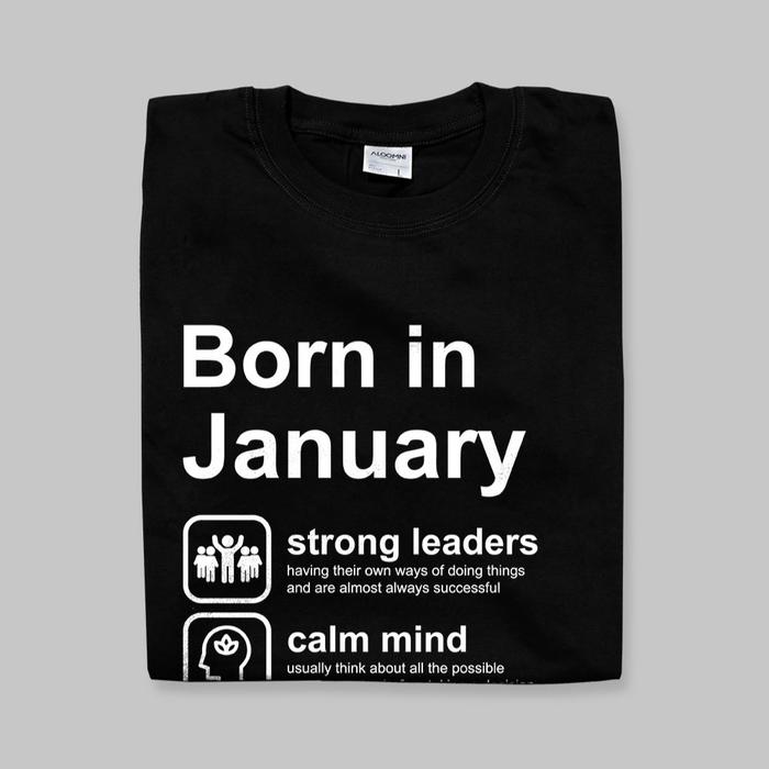 Gambar Aloomni T-shirt Born in January - Hitam, M dari Aloomni ID undefined Tokopedia