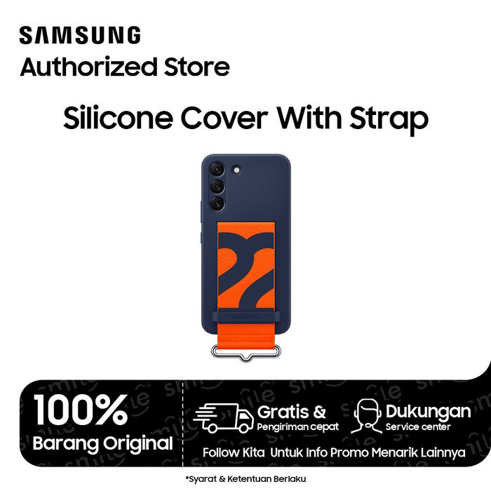 Gambar Samsung Galaxy S22+ Silicone Cover With Strap - Navy dari Smile - Galaxy Authorized undefined Tokopedia