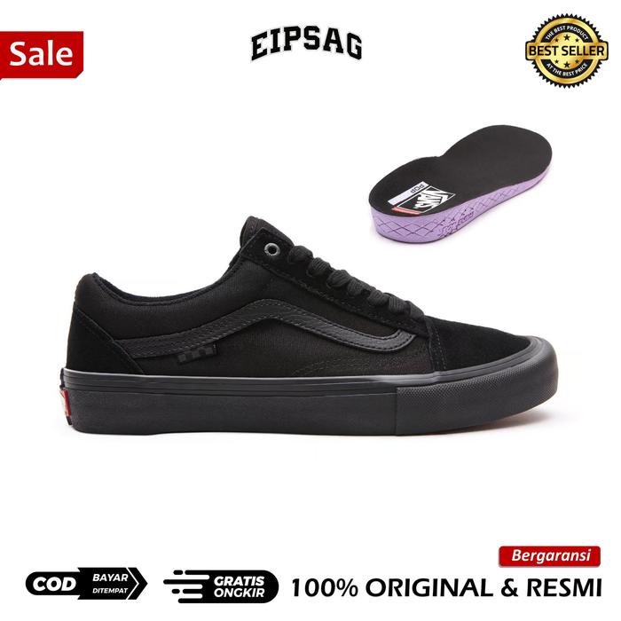 HOT Skool Skate Shoes All Black Old Skool Jual Vans Skate Old