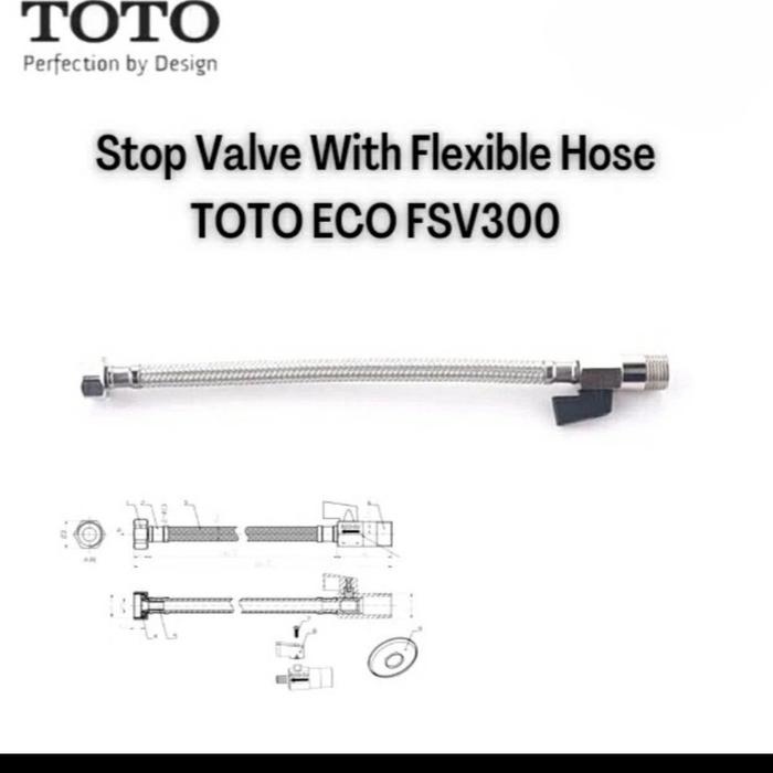 Gambar TOTO ECO FSV 300 STOP VALVE WITH FLEXSIBLE HOSE 30 +CM dari Makmur Berkat undefined Tokopedia