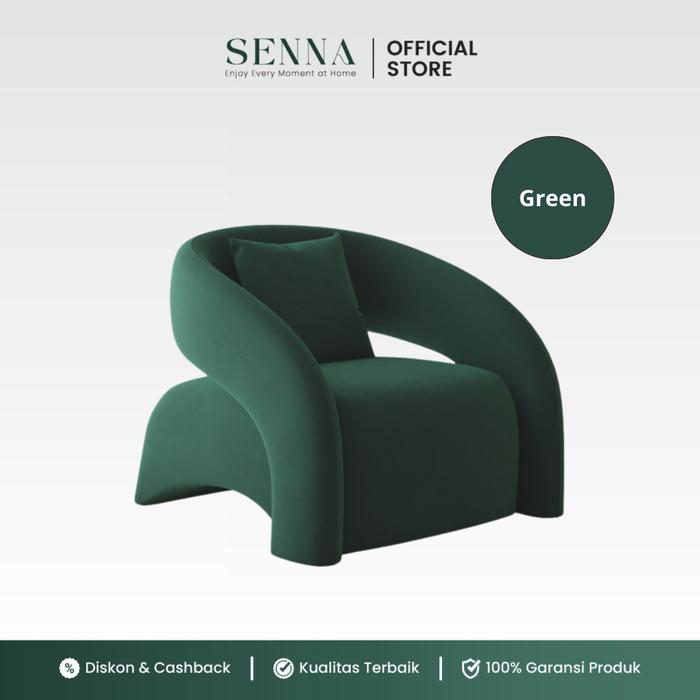 Gambar Sofa Ruang Tamu Modern Kursi Melengkung Chair Curved - Hijau dari SENNA Furniture Official undefined Tokopedia