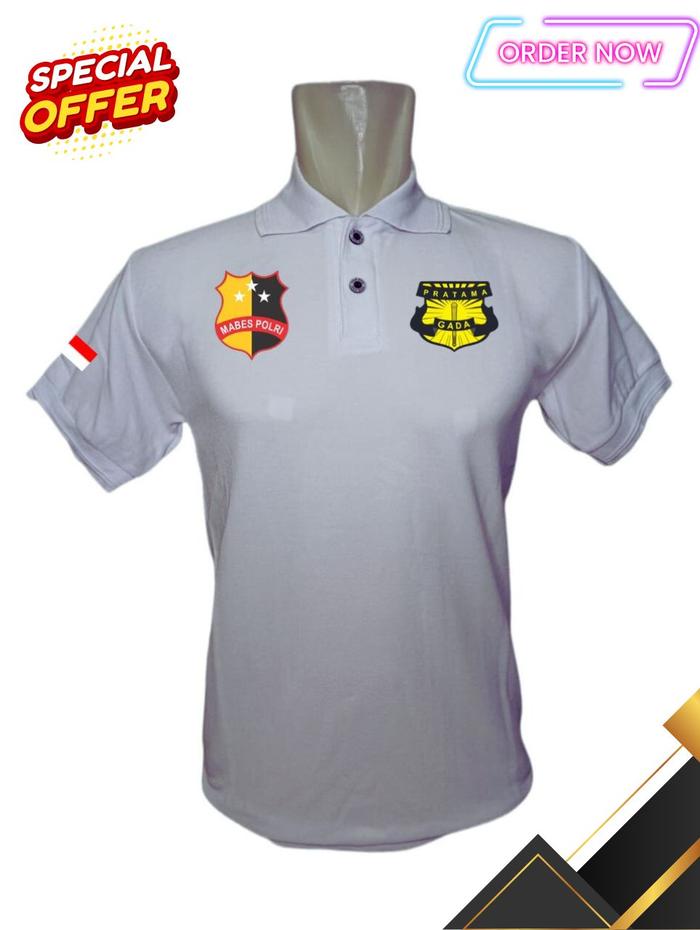 Gambar KAOS KERAH FULL BORDIR GADA PRATAMA LENGAN PENDEK BANYAK PILIHAN WARNA - Putih, XXXL dari BKS FASHION PRIA STORE undefined Tokopedia