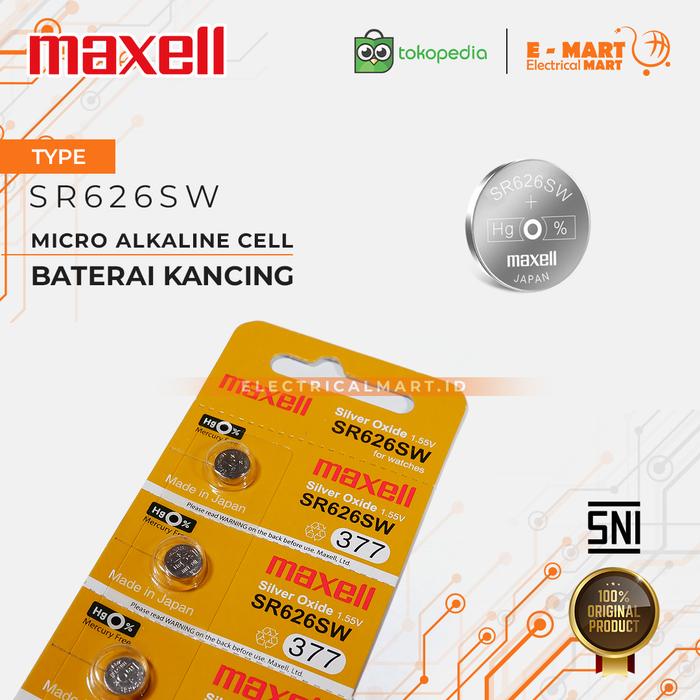 Gambar [PER PCS] RENATA SWISS BATTERY SR626SW / Baterai Jam Tangan SR 626 SW - RENATASR626 dari Electricalmart ID undefined 4 Tokopedia