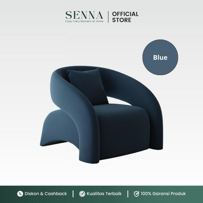 Gambar Sofa Ruang Tamu Modern Kursi Melengkung Chair Curved - Biru dari SENNA Furniture Official undefined Tokopedia