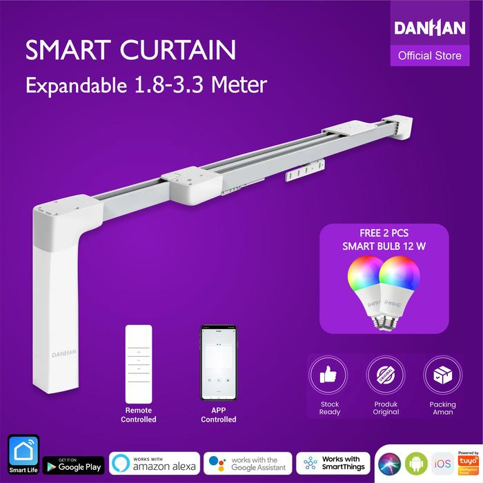Gambar Smart Curtain Danhan 1.8-3.3M Tirai Gorden Otomatis WiFi Tuya dari Indea Smart Home undefined Tokopedia