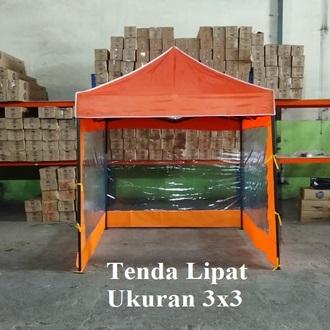 Gambar Tenda Lipat 2x2 Lengkap Dinding Mika - Orange AUV dari BS Tenda undefined Tokopedia