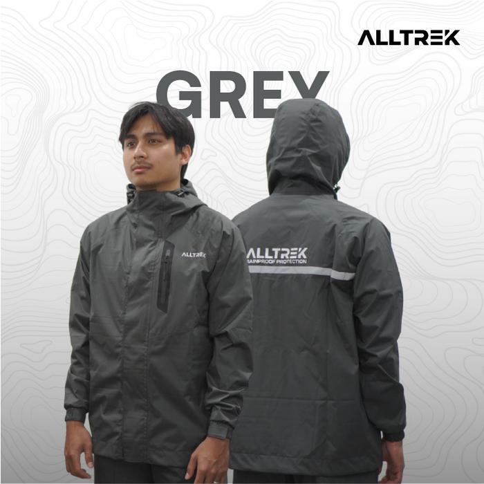Gambar ALLTREK Jas Hujan NAVIA Taslan Raincoat Waterproof Outdoor - Grey, M dari ALLTREK OUTDOOR GEAR undefined Tokopedia