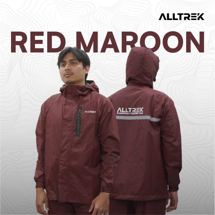 Gambar ALLTREK Jas Hujan NAVIA Taslan Raincoat Waterproof Outdoor - Maroon, M dari ALLTREK OUTDOOR GEAR undefined Tokopedia