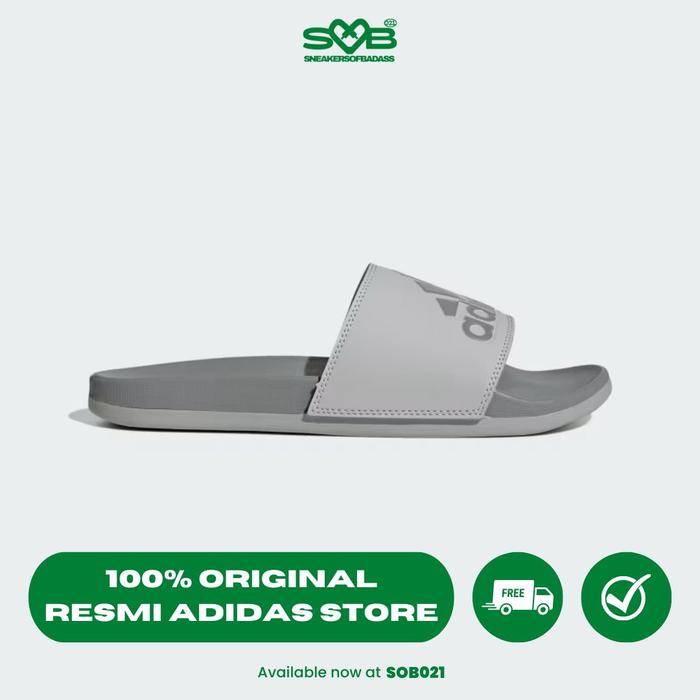Grey Adilette Comfort Slides Silver Jual Sepatu Sandal Adidas Men