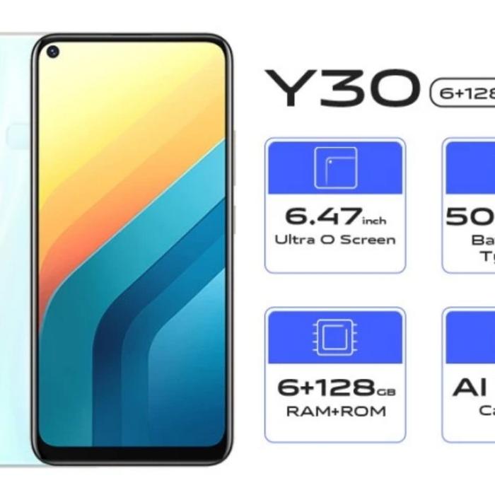 Gambar VIVO Y30 RAM 6/128 GARANSI RESMI VIVO INDONESIA - Moonstone White dari Sahabat Phoneshop undefined Tokopedia