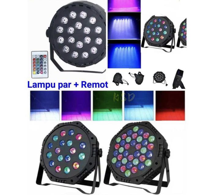 Gambar Lampu Par Lampu Panggung Disco sorot putar LED RGB 18 / 36 Led Remot - par18+remot dari Listrik-store undefined Tokopedia