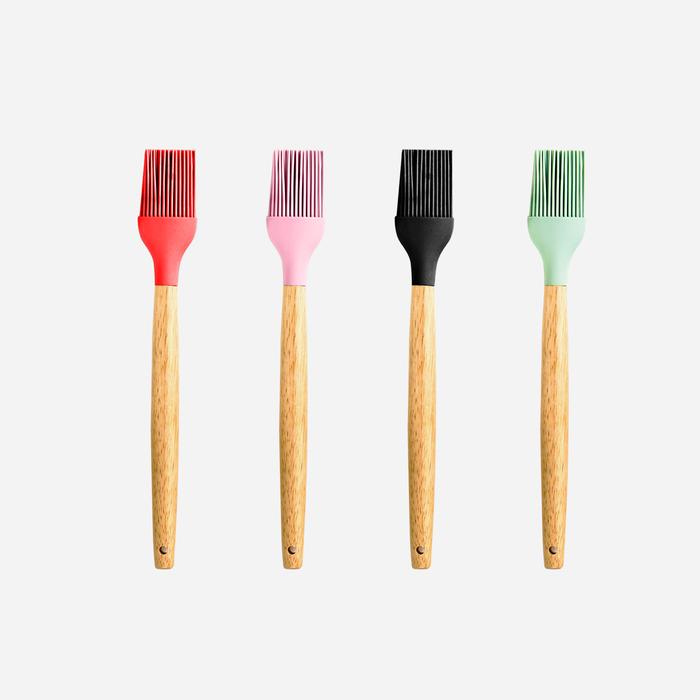 Gambar Kanso Living 12 in 1 Kitchen Silicone Utensil Set Sutil Spatula Kayu - Brush, Merah Muda dari Starco undefined Tokopedia
