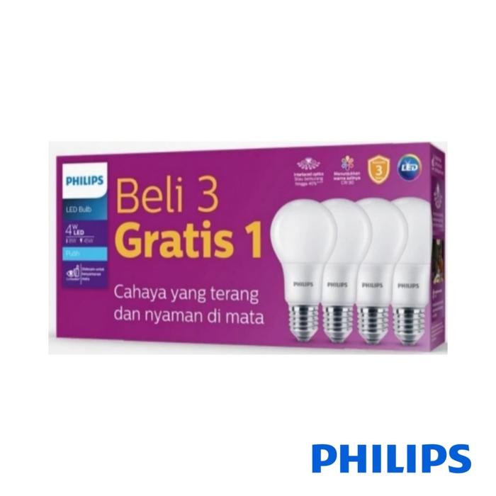 Gambar LAMPU LED BULB PHILIPS 4 5 6 7 8 9 10 12 14.5W MYCARE ESSENTIAL ISI 4 - MY CARE 4W dari Yosuntec undefined Tokopedia