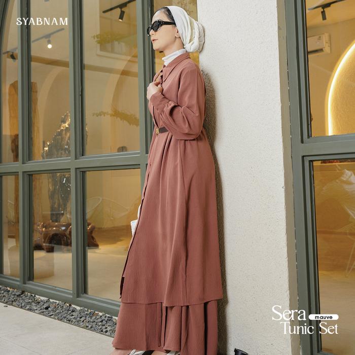 Gambar Sera One Set | Set Premium Tunik & Rok By Syabnam - Mauve, XL dari Syabnam Official undefined Tokopedia