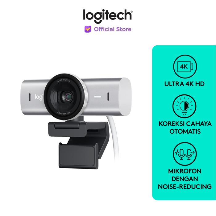 Gambar Logitech MX Brio Webcam Streaming UHD 4K,1080p 60FPS, Noise-Cancelling - Pale Grey dari Logitech Official Store undefined Tokopedia