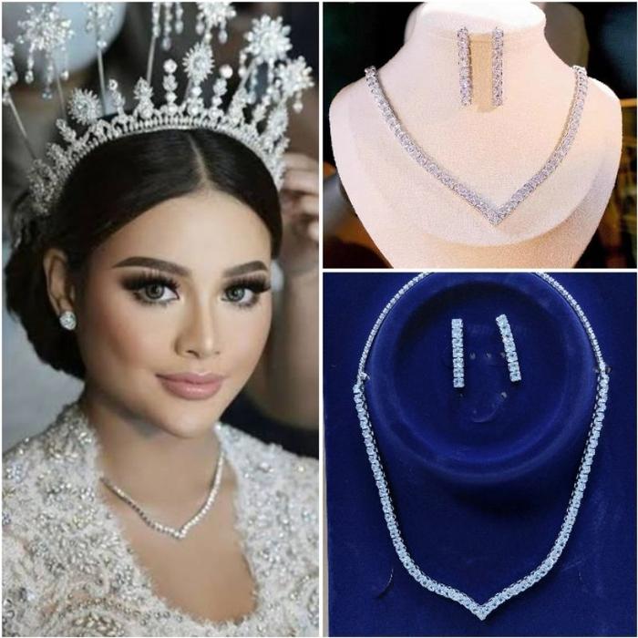 Gambar Set Perhiasan Kalung Anting Zircon Untuk Pernikahan Wanita 6 dari fairystuffs undefined Tokopedia