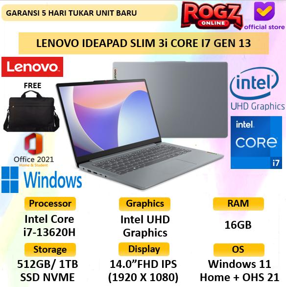 Gambar Lenovo IdeaPad Slim 3 14 Core I7 Gen 13 24GB 1TB SSD W 11 + OHS 14.0 IPS Panel - NON PAKET, BLU 16GB 512SSD dari ROGZ Online undefined Tokopedia
